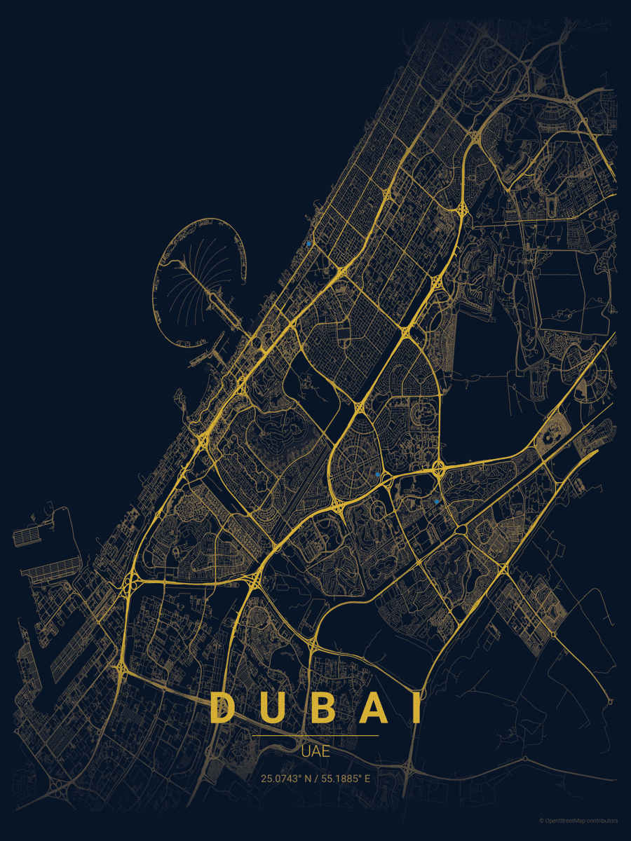Dubai Midnight Blue Style Poster